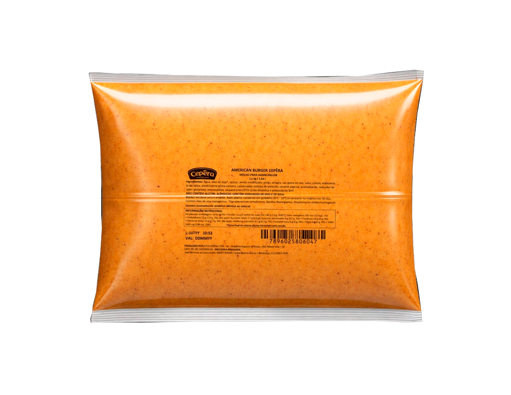 MOLHO AMERICANO CEPÊRA 1,1 KG (CX 6 BAG)